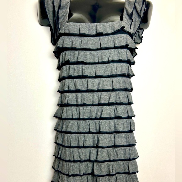 Gray Tiered Mini Dress - Picture 2 of 11